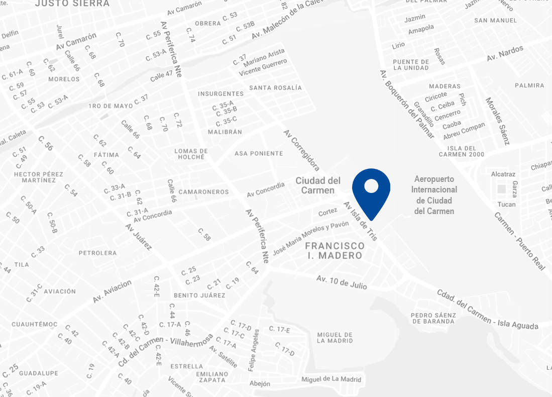 Mapa de ubicación de Plaza Carmen Center en Ciudad del Carmen, Campeche