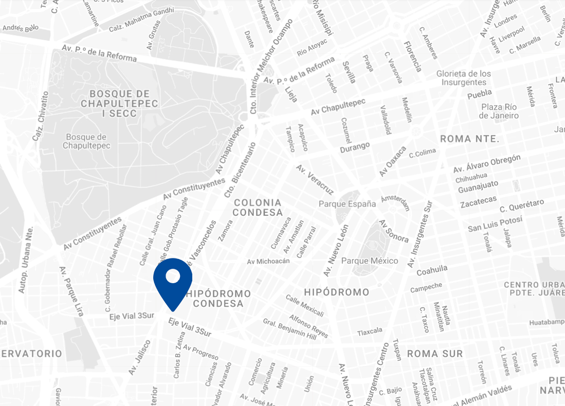 Mapa de ubicación de Espacio Condesa en la Ciudad de México